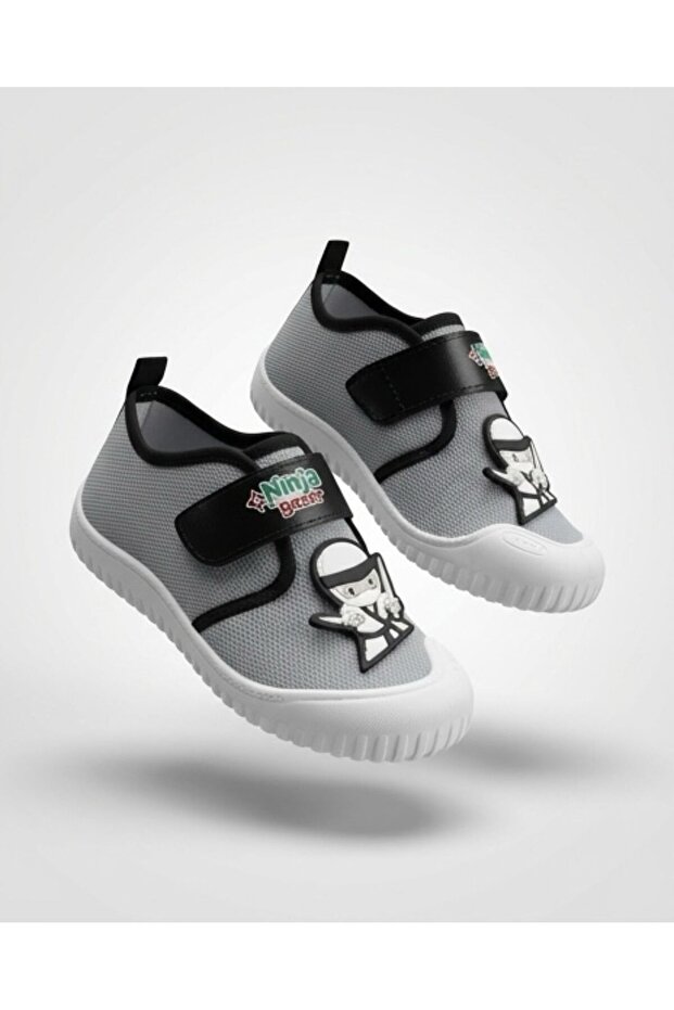 Boys' Plush Comfortable Sole Velcro Adjustable Home School Nursery Slippers Shoes