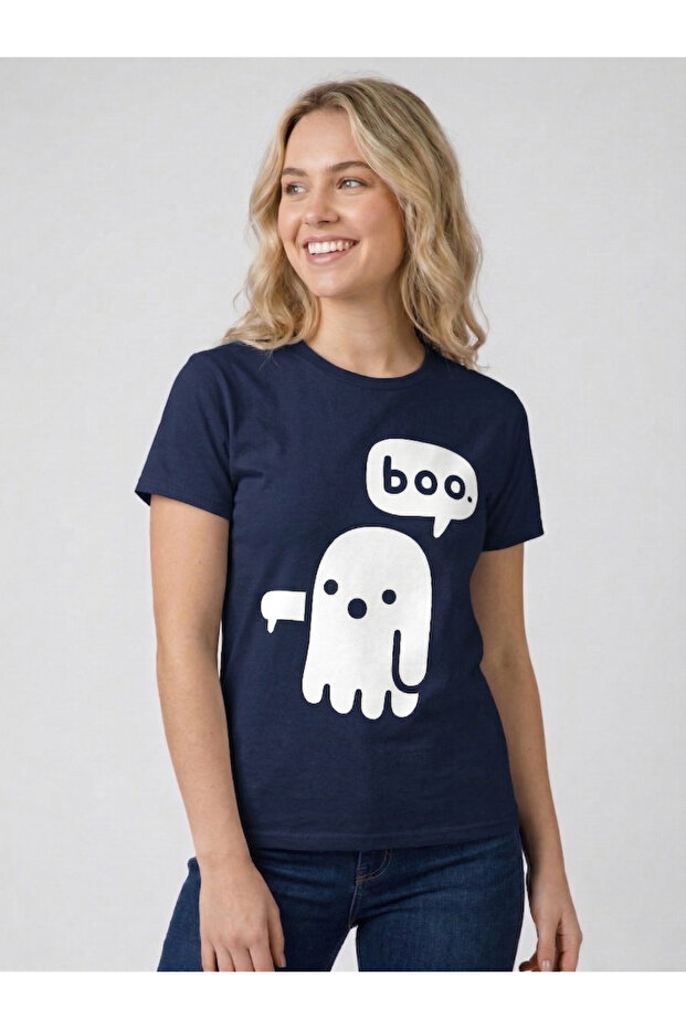 تي شيرت مطبوع عليه Boo للجنسين