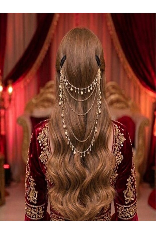 إكسسوار شعر الزفاف مع اللؤلؤ
