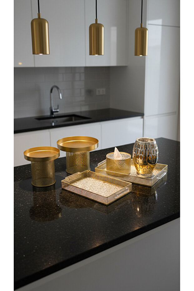 High-End Banquet Set Cake Dessert Display Stand Set+Service Tray Set+Tissue Box+Incense Burner