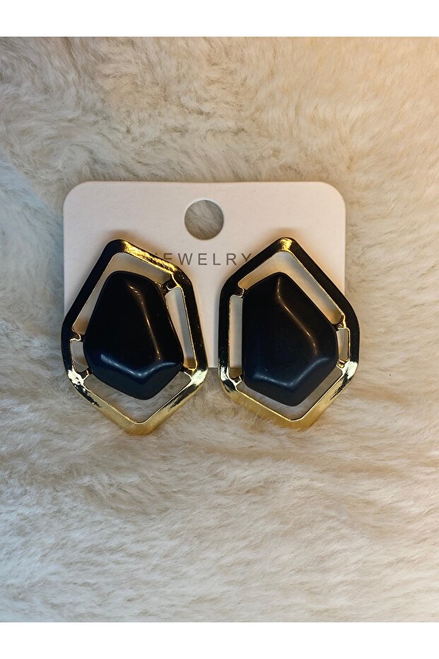 Black-Gold Design Earrings