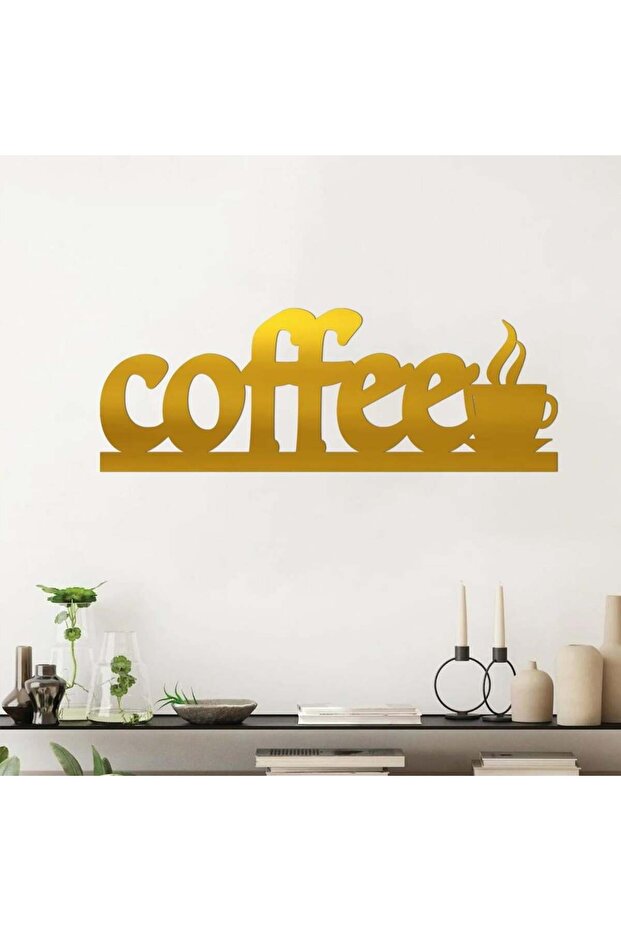 لوحة أكريليك لركن القهوه - ٧٠x٢٥ سم - coffee - AC-411202401 - ذهبي -