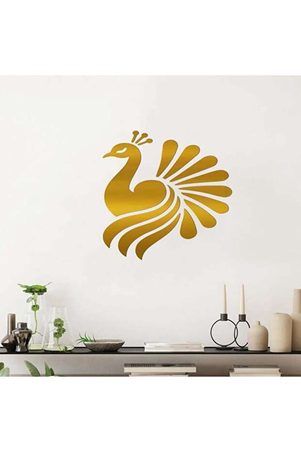 منحوتة أكريليك - طاؤوس - AC212026010 - ذهبي - 75x75