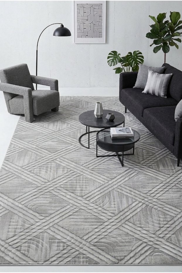 Non-Slip Based Carpet Runner Living Room Hallway Kitchen Bedroom Carpet 3008 Gray