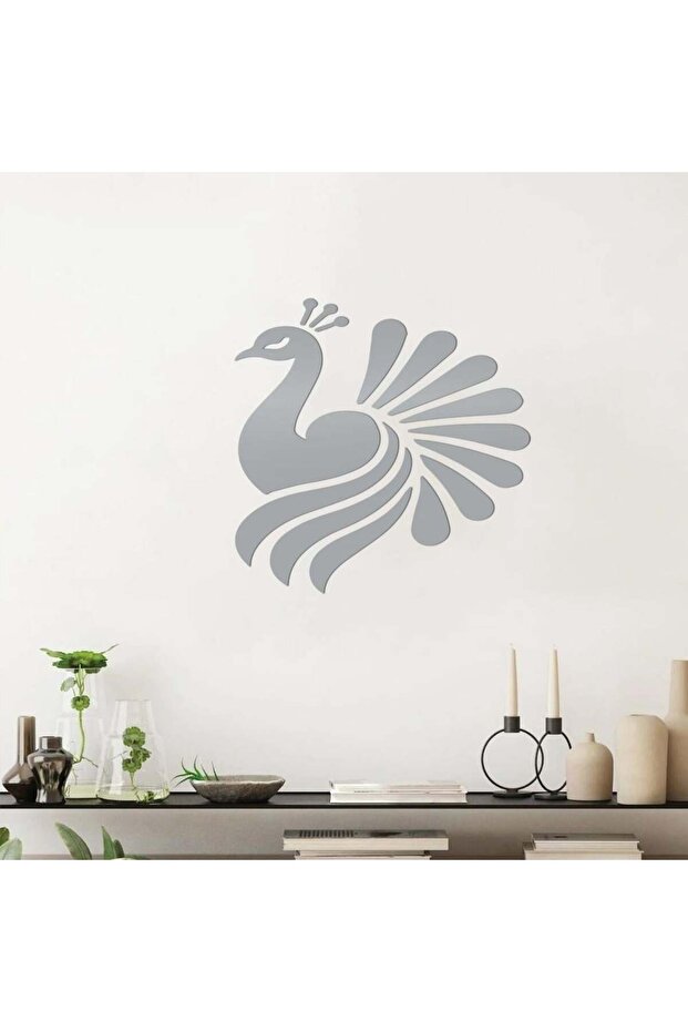 منحوتة أكريليك - طاؤوس - AC212026010 - فضي - 75x75