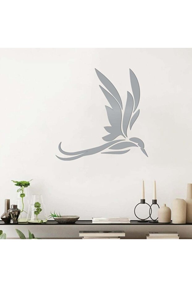 منحوتة أكريليك - طائر - AC212026009 - فضي - 75x75