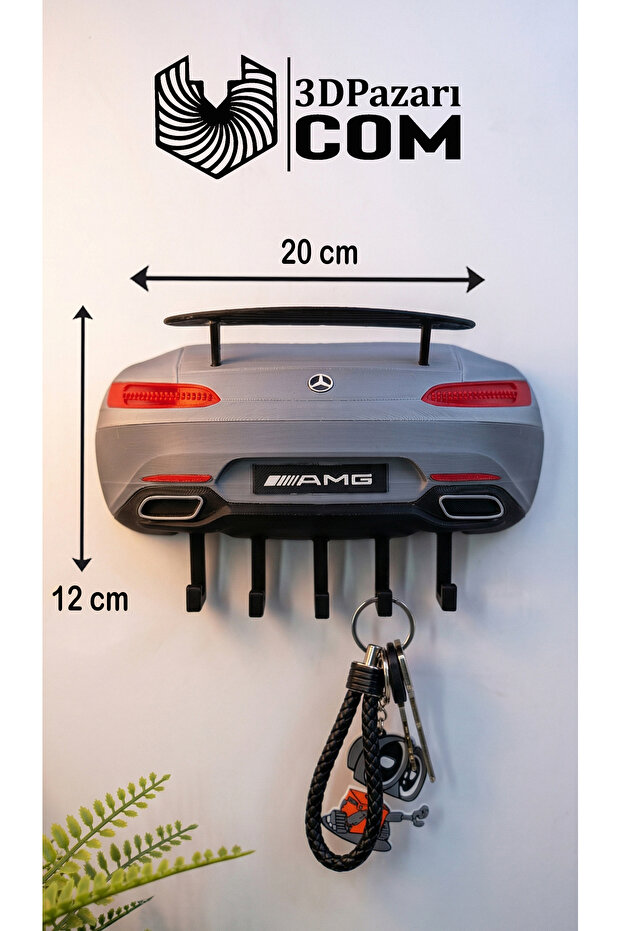 حامل مفاتيح مزخرف بتصميم ثلاثي الأبعاد لطراز مرسيدس-AMG