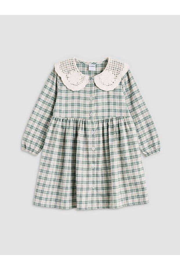 LCW Kids Peter Pan Collar Plaid Girls' Dress