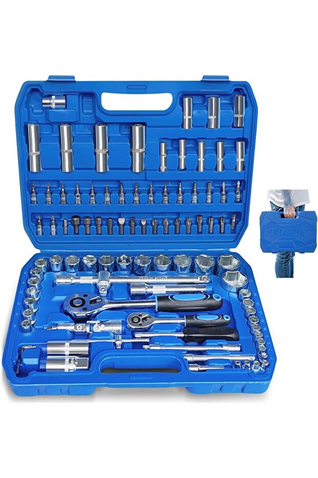 94pcs Auto Mechanic Socket Kit, Car Repair Tool Socket Wrench Set for Home Household