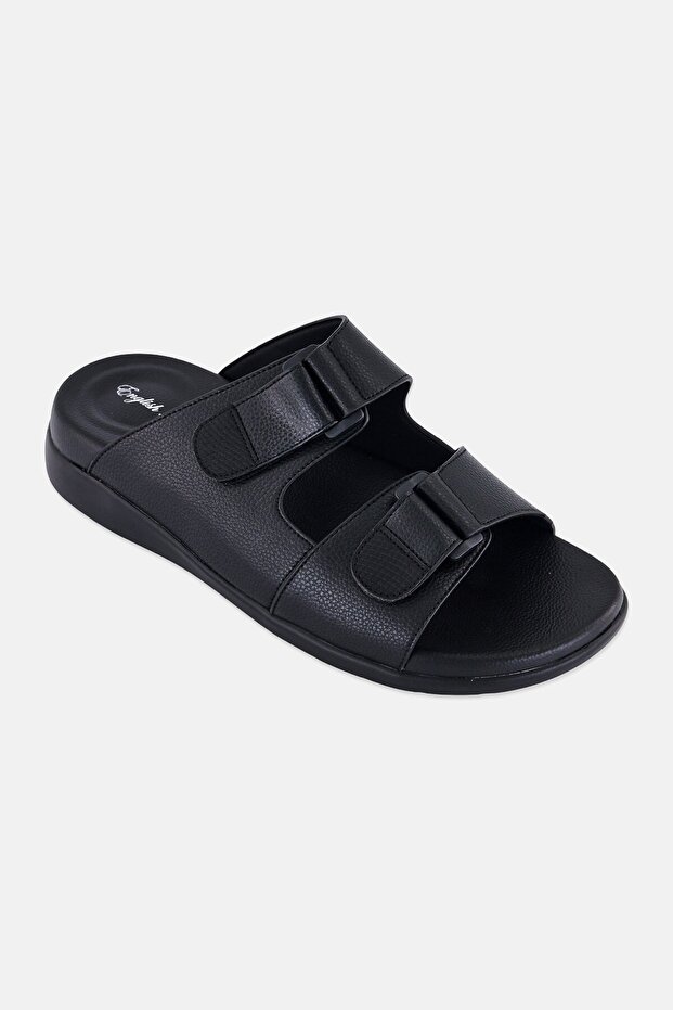 Men Slip On Arabic Sandals, Black