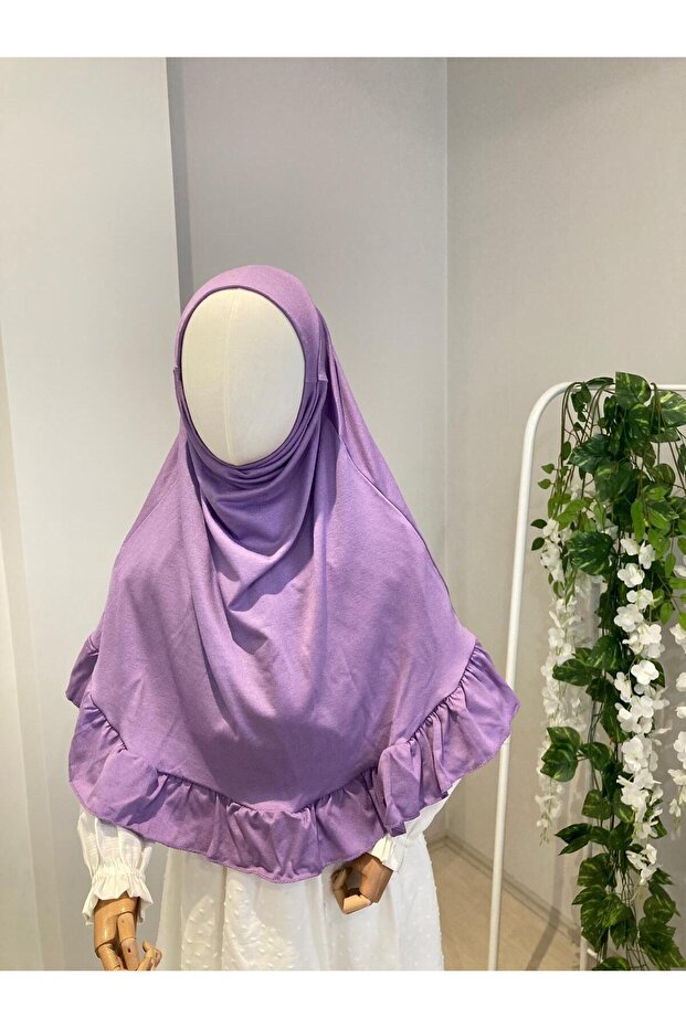 Girl's Practical Headscarf, Ready-To-Wear Cotton Comfortable Ruffled Headscarf