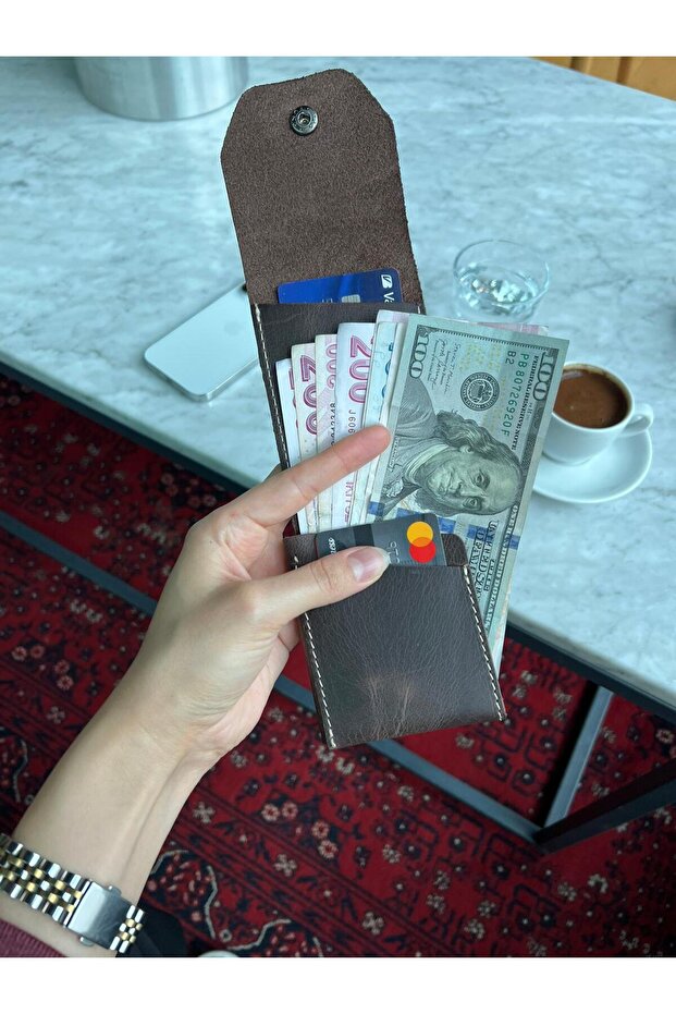 Nova 5801 Genuine Leather Snap Fastener Men's Wallet | Minimalist Design with Card Holder and Cash Compartment