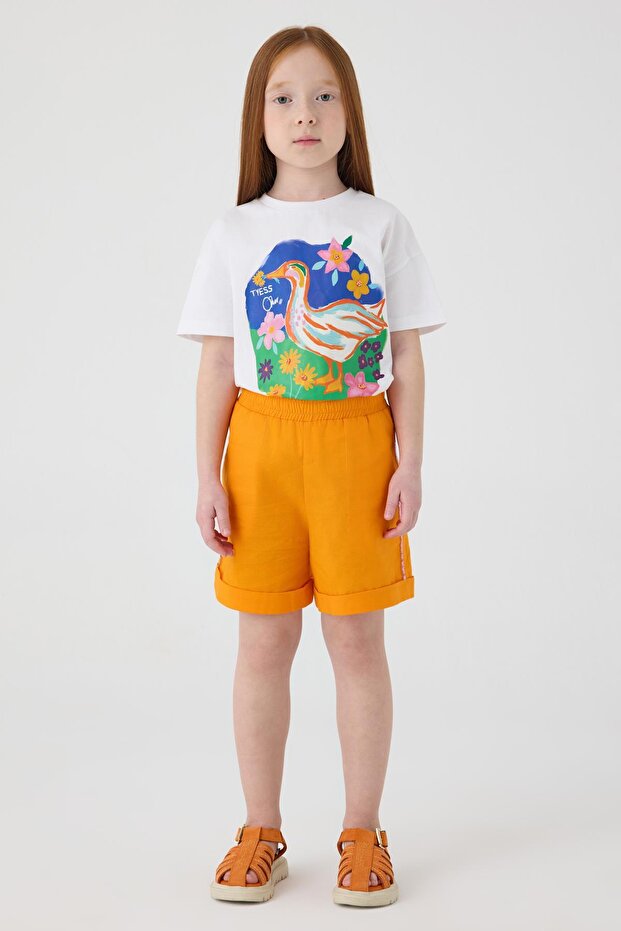 Bg Store Girls' Orange Shorts