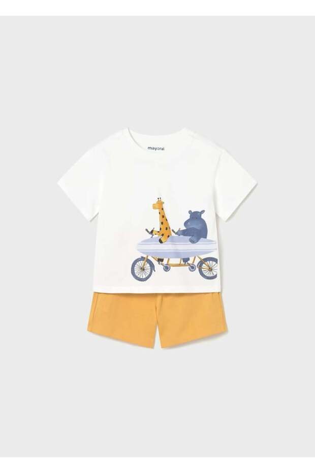 Baby Boy Printed Shorts Set 1-3 Years Yellow