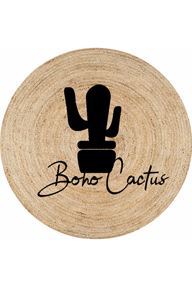 Boho 903 Boho Cactus Patterned Natural Jute
