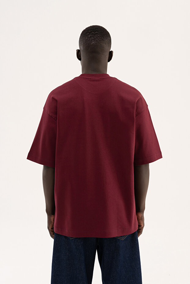 Ανδρικό μπλουζάκι Basic Interlock Oversize Cherry - 5