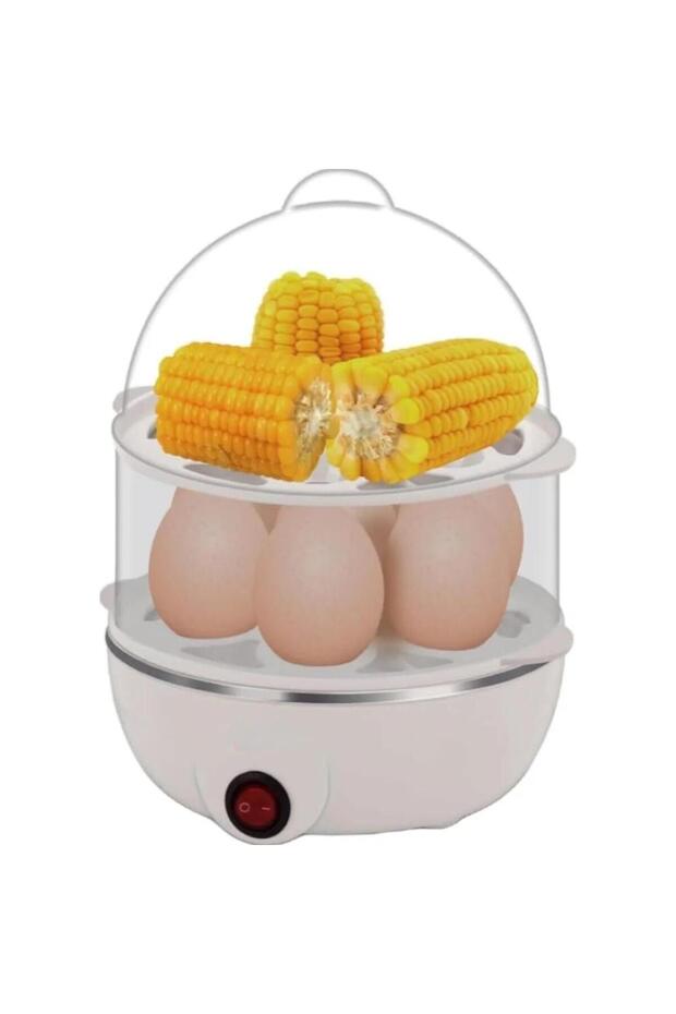 Electric Egg Boiler 14 Eggs 350W Double Layer Steamer Auto Shut-Off Multi Cooker BPA Free Lid