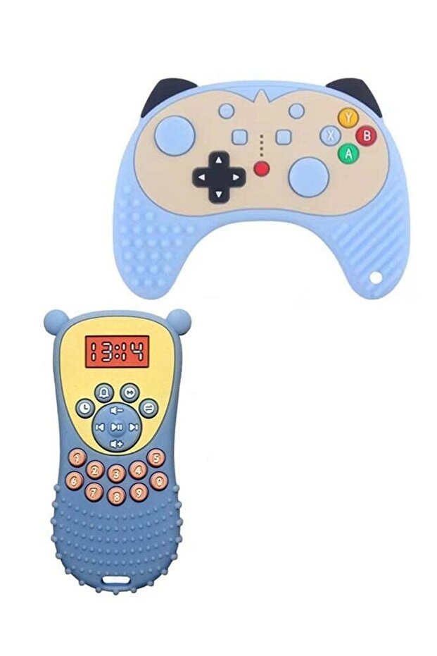 2-Piece Silicone Remote Control Teether - 1