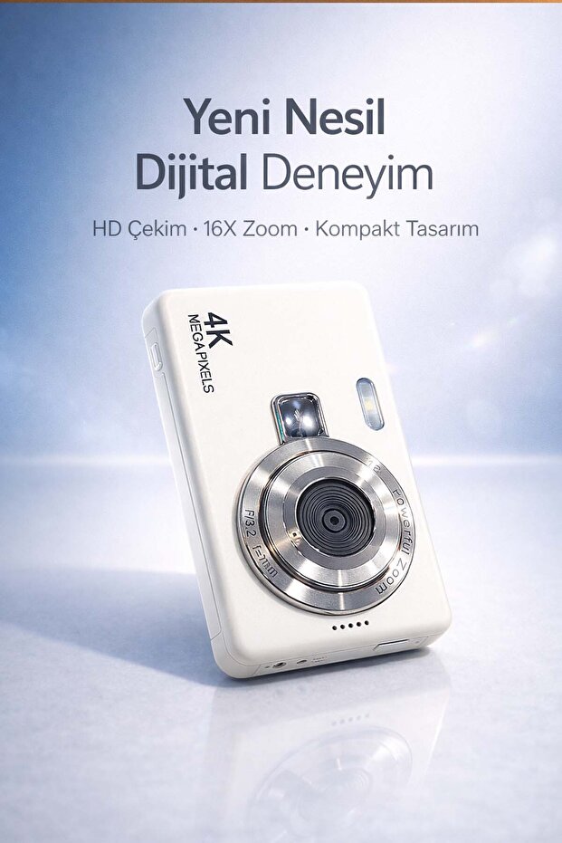 FaroxTech Yeni Nesil 4K Ultra HD Dijital Fotoğraf Makinesi – 16X Zoom Özellikli Profesyonel Vlog Kamerası