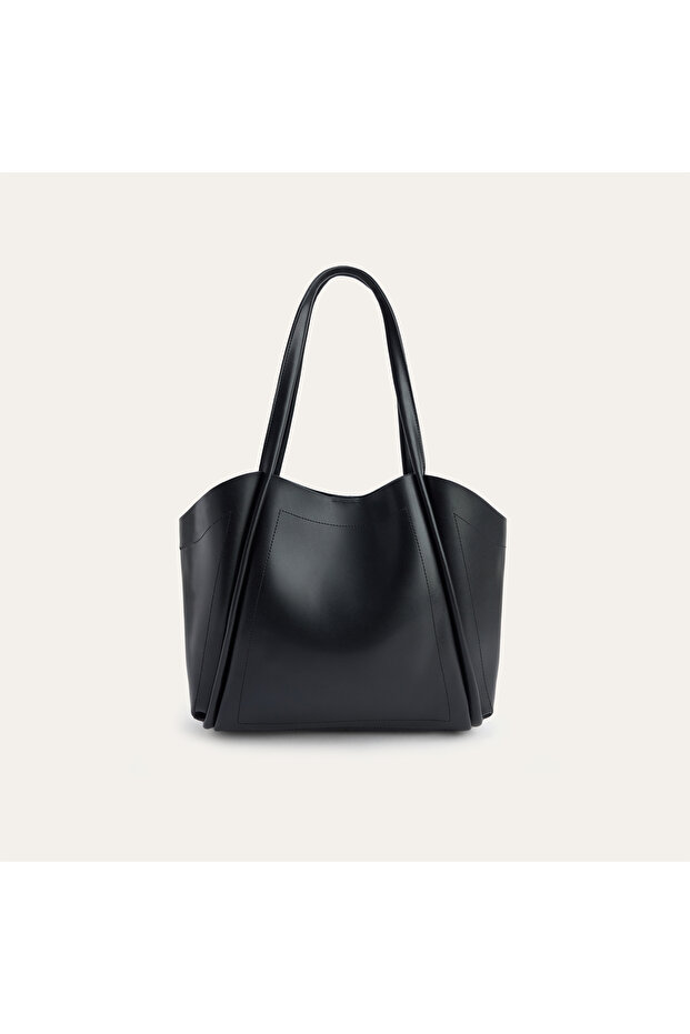 Women's Black Leather Look Puppy Handbag