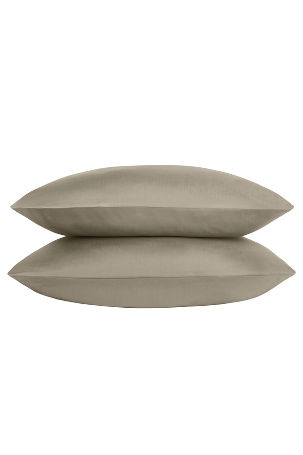 Linestyle 2-Piece Pillowcase 100% Cotton Satin Beige 50X70 Beige