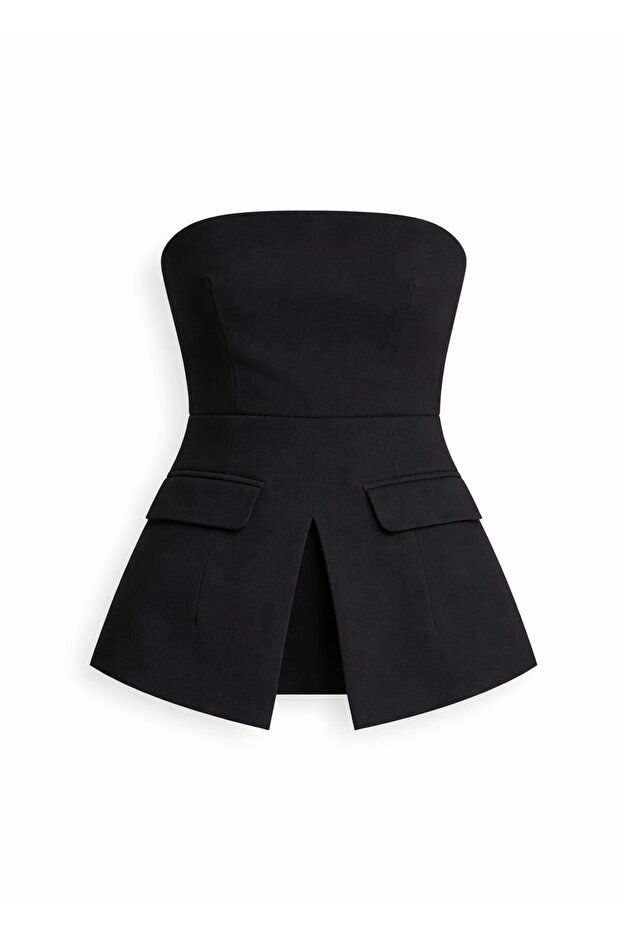Strapless Blouse Cargo Pants Set - 6