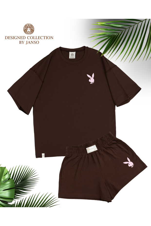 -Unisex Short-Sleeved T-Shirt-Shorts 2-Piece Set 100% Cotton Oversize