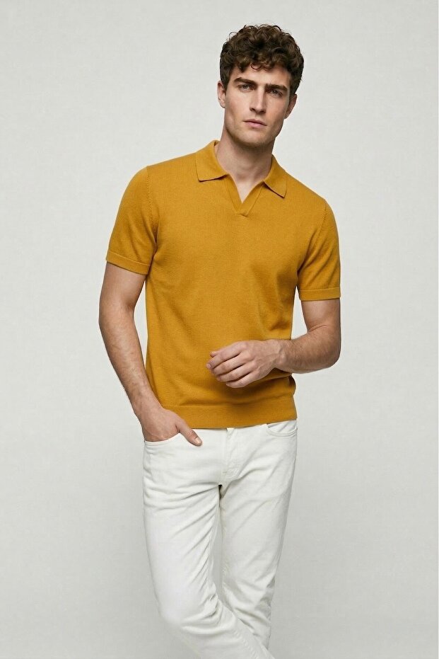 Ormes Yellow 100% Cotton Polo Knitwear T-Shirt
