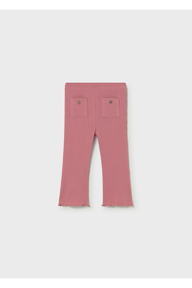 Baby Girl Wide Leg Ribbed Leggings Pink - 01744