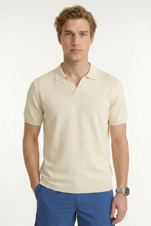 Ormes Off-White 100% Cotton Polo Knitwear T-Shirt