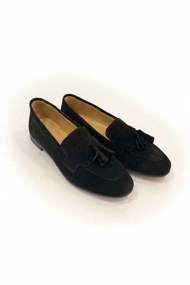 Genuine Leather - Suede Ballerinas - Women's Ballerina Shoes