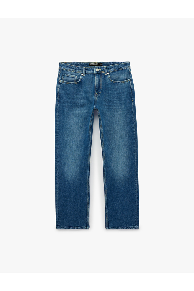 Regular Waist Cotton Straight Fit Jean Pants - Mark Jean