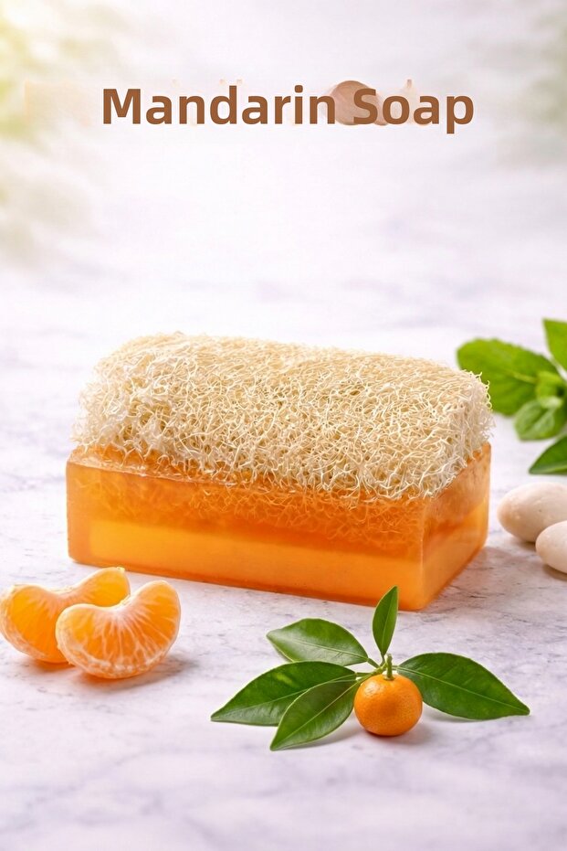 Handmade Natural Pumpkin Fiber Tangerine Soap 1 Piece