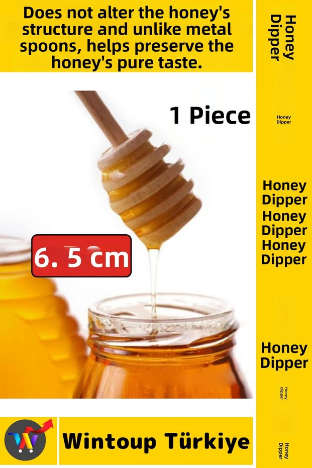 # Honey Spoon Natural Wood, Does Not Alter Taste, Special Channel Design, Jam Molasses Mini Honey Spoon 6.5 cm