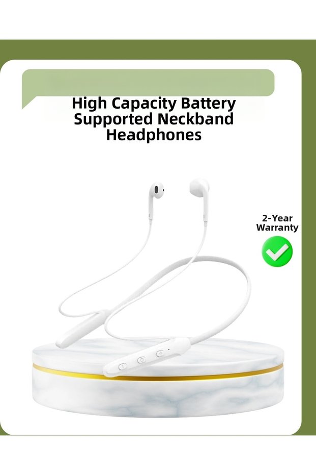 100 Hours Battery Life Bluetooth Wireless Headphones with Neck Strap