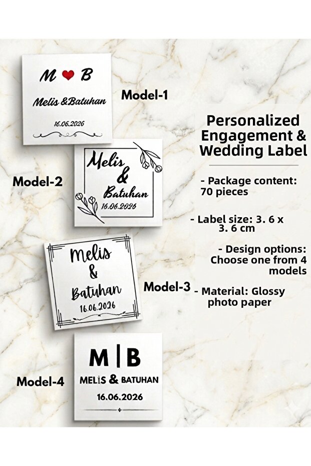 Customizable White Engagement Wedding Henna Nikkah Circumcision Chocolate Candle Gift Label Sticker