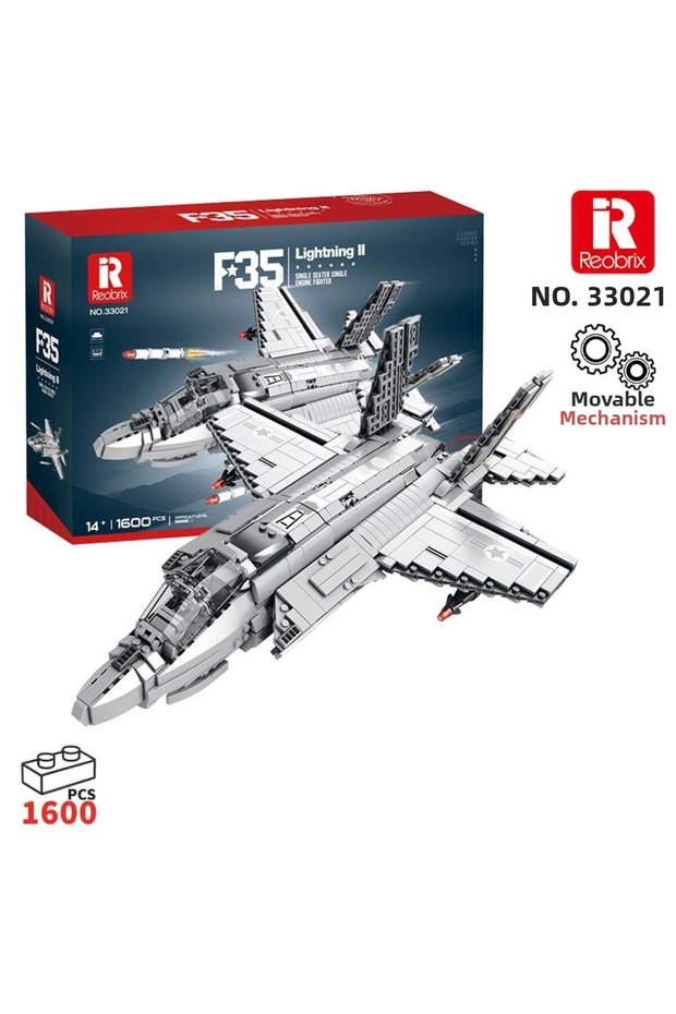 33021 F-35 Lightning Ii Fighter Jet Airplane Creative Building Block Set Building Blocks -1600 Pieces