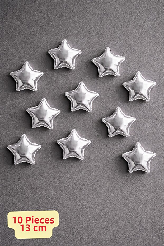 Silver Star Foil Balloon 13 cm 10 Pieces Wall Decoration Party Birthday Decoration Mini Balloon Set