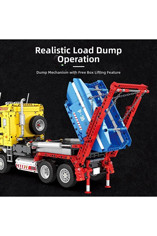 Technic 22016 Garbage Loading Truck Control & Motor Creative Building Block Set - 6