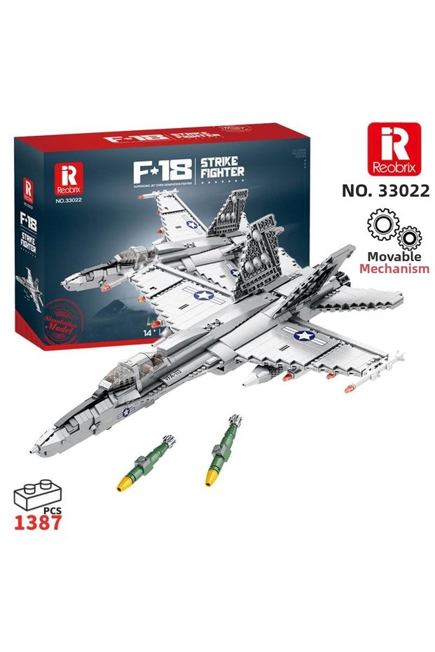 33022 American Mcdonnell Douglas F18 Hornet Strike Fighter Jet Aircraft Creative Building Block Set
