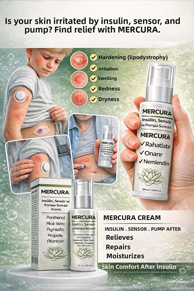 Relaxing and Repairing Moisturizing Cream after Injection, Pump, and Sensor.