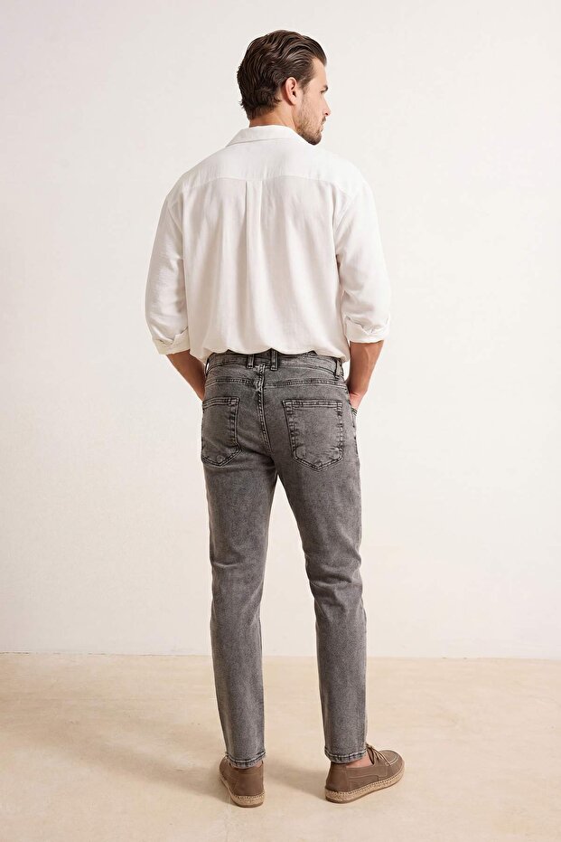 Gri Regular Fit Esnek Kumaş Jeans TMNSS25JE00001 - 3
