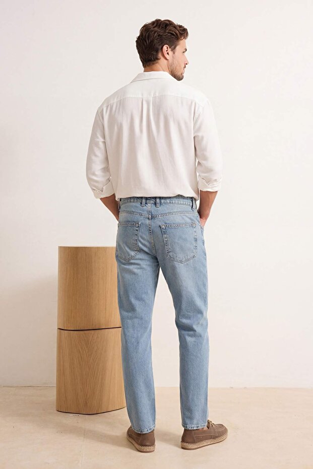 Açık Mavi Baggy/Geniş Kalıp Bol Kot Pantolon Jeans TMNAW24JE00027 - 3