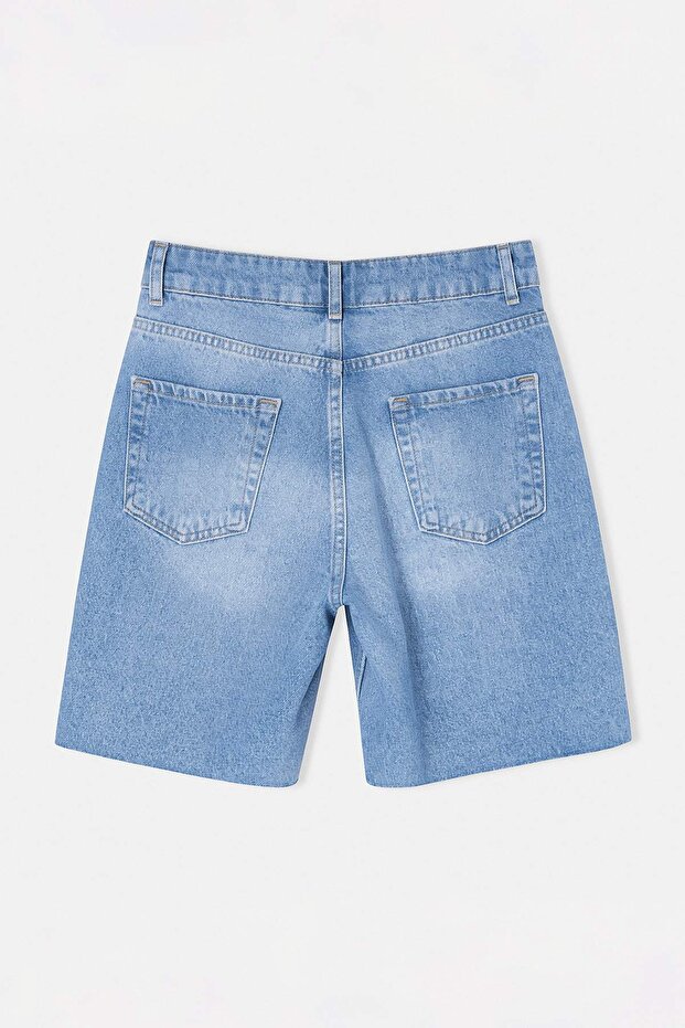 Mavi Yüksek Bel City Boy Denim Şort TWOSS26SR00107 - 6
