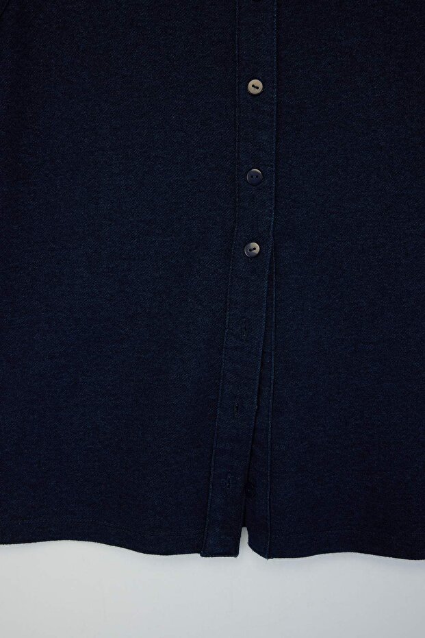 Mavi Denim Görünümlü Örme Büyük Beden Bluz TBBSS26AF00119 - 6