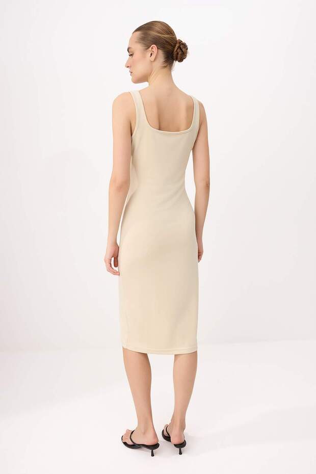 Taş Midi Bodycone/Vücuda Oturan Örme Elbise TWOSS25EL00774 - 5