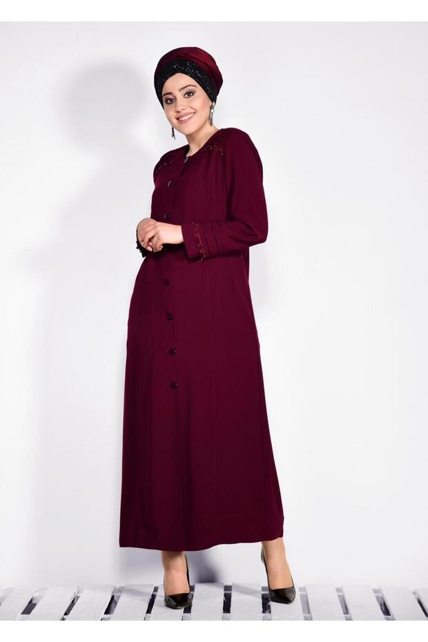 Buttoned Pardese with Guipure Detail 1277