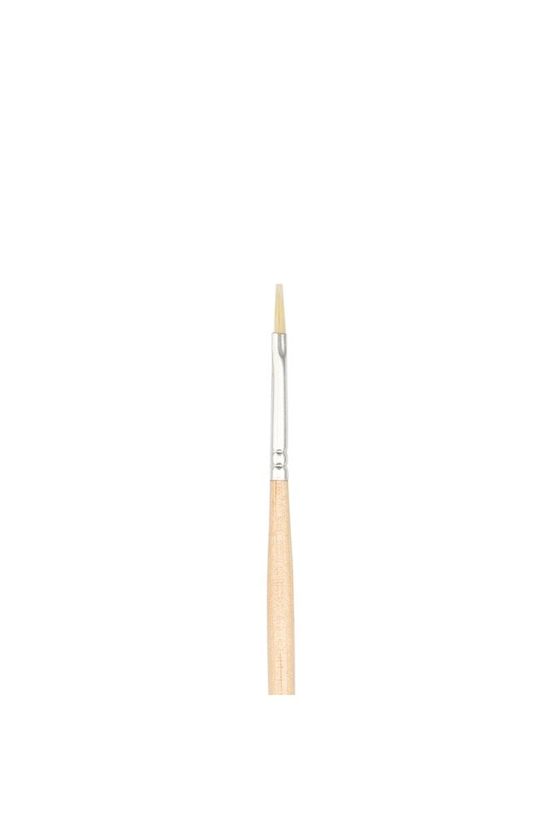 258F Series Natural Bristle Flat Cut Brush No: 0 X 12 Pieces