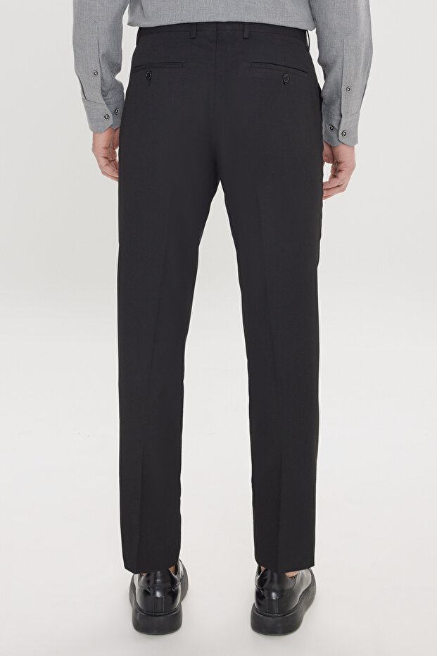 Erkek Siyah Slim Fit Dar Kesim Esnek Klasik Pantolon - 6