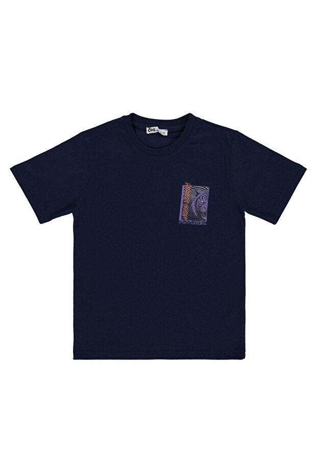 Future Aslan Printed T-Shirt for Ages 6-9 - Navy Blue